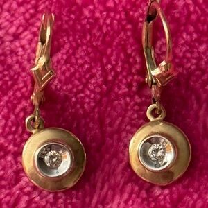 10k Diamond Leverback Earrings